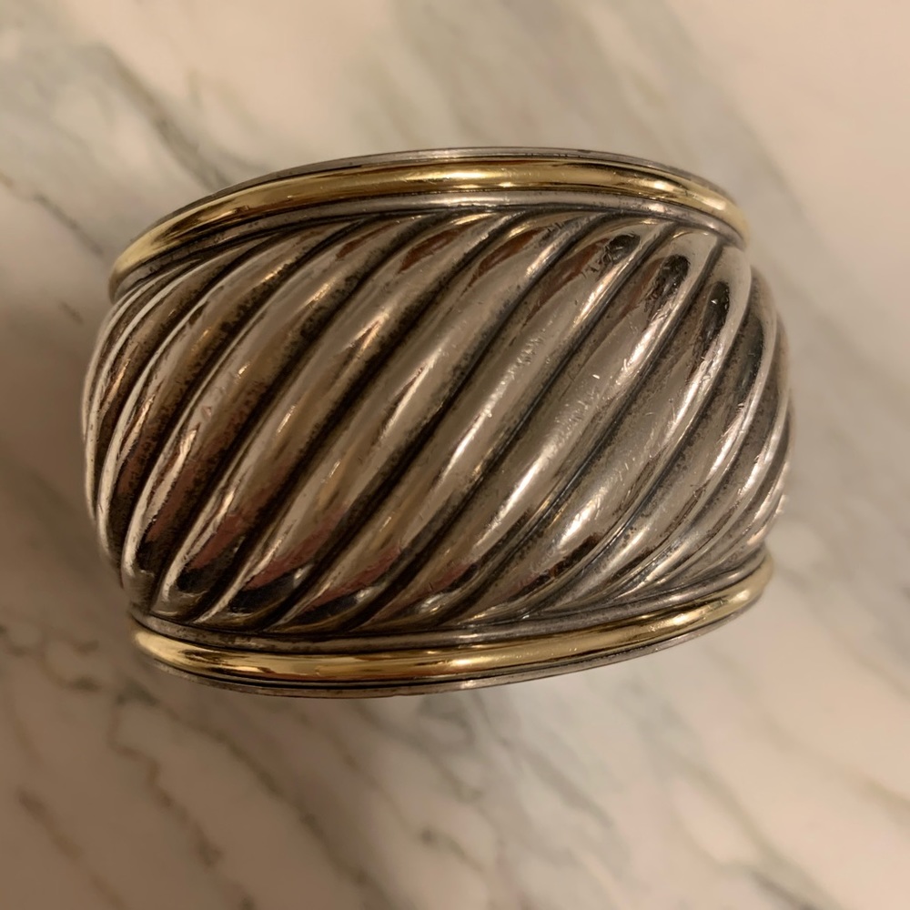 David Yurman Wide Silver & 18k Gold Cuff